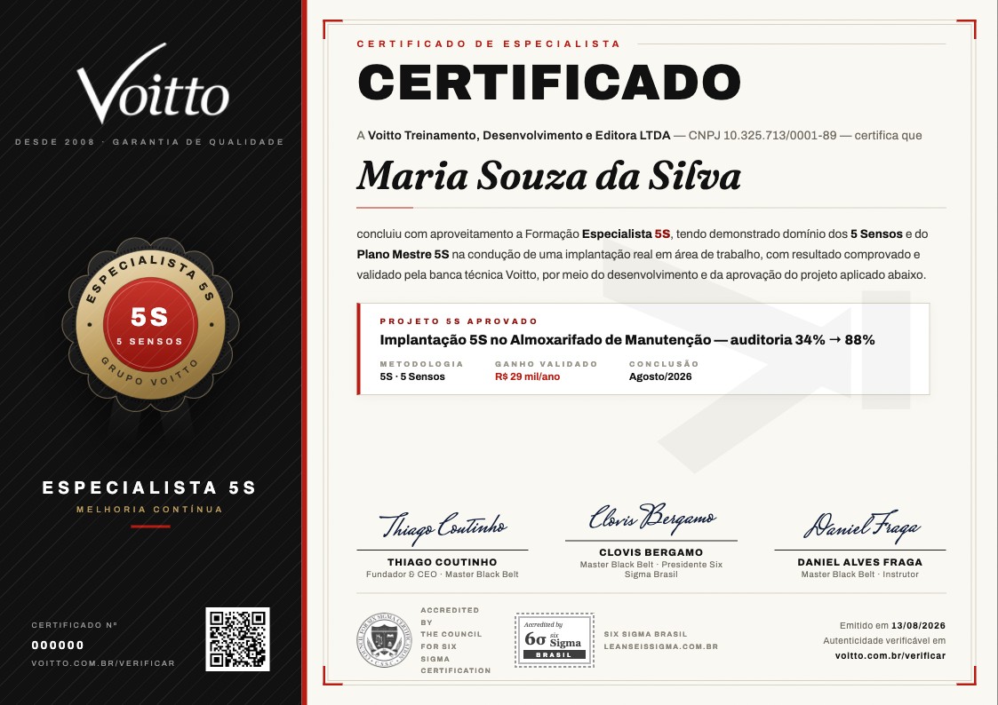 Certificado de Especialista 5S