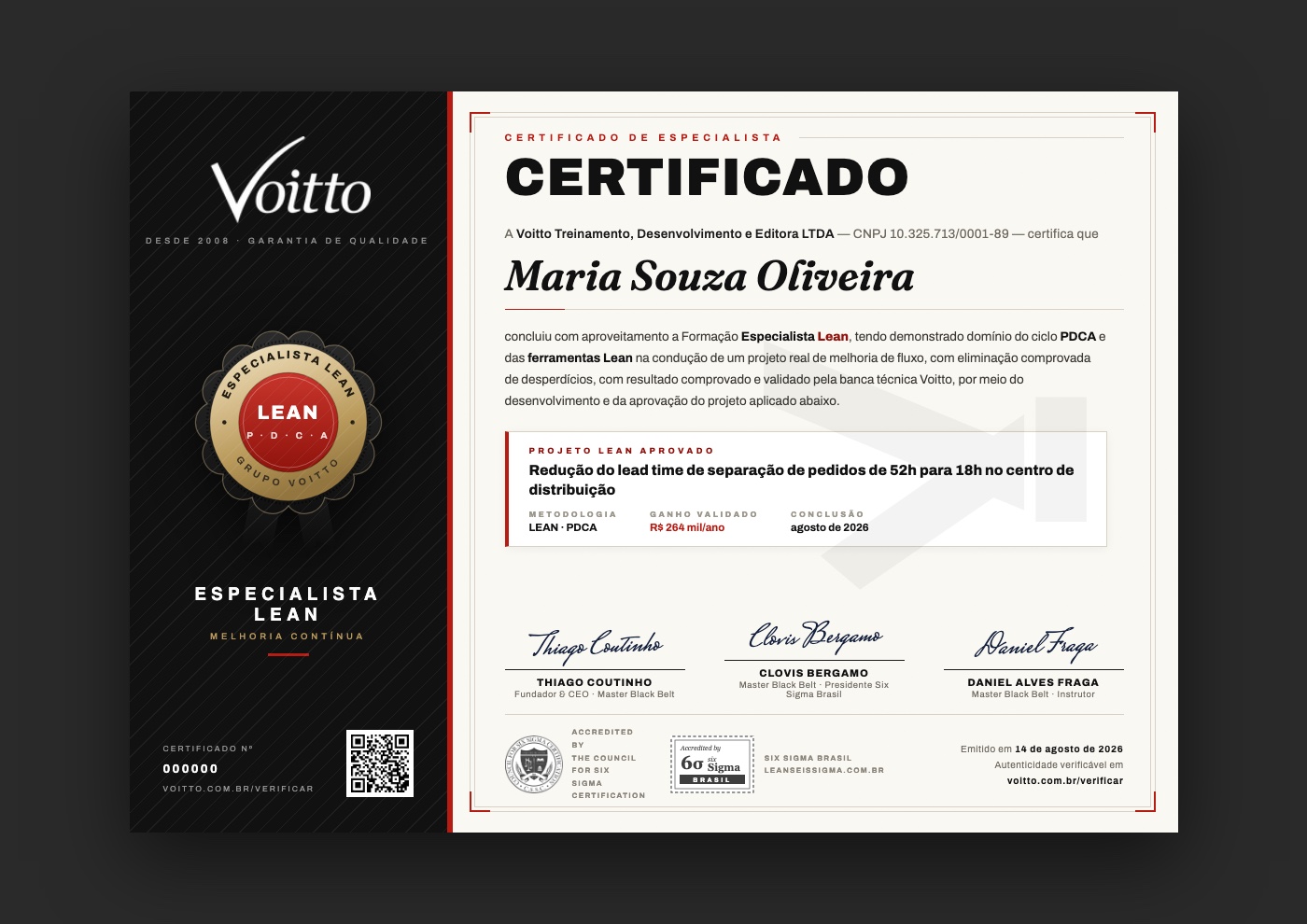 Certificado de Especialista Lean