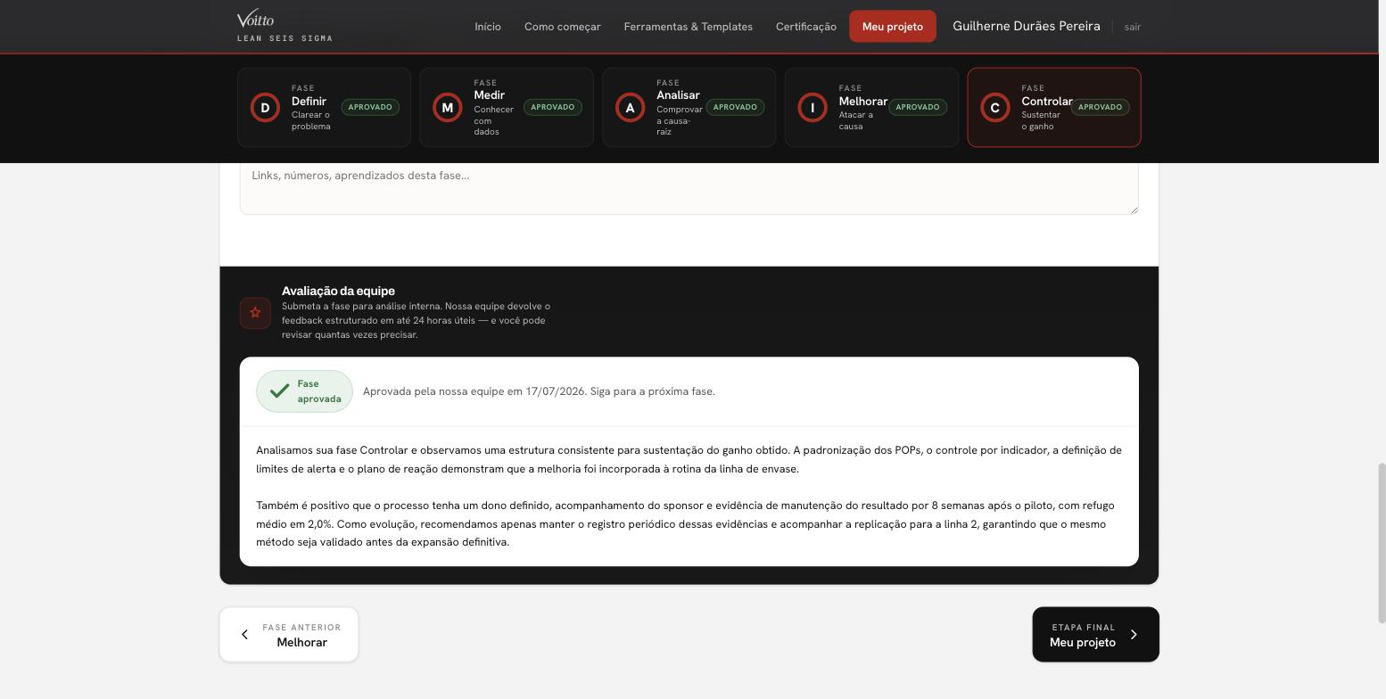 Acompanhamento e feedback de especialistas