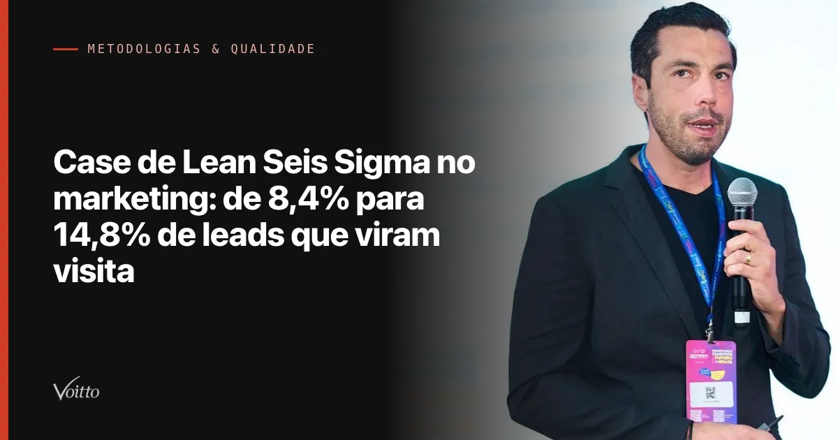 Profissional apresentando resultados, ilustrando o case de conversão de leads em visitas