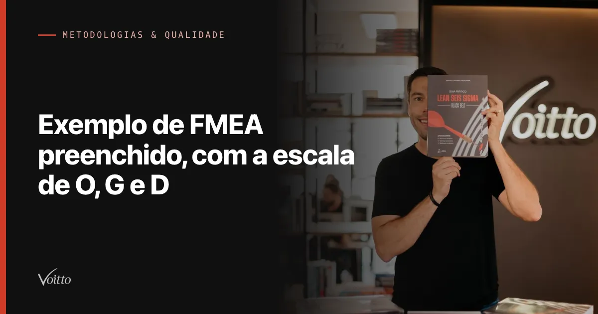 Exemplo de FMEA preenchido, com a escala de O, G e D
