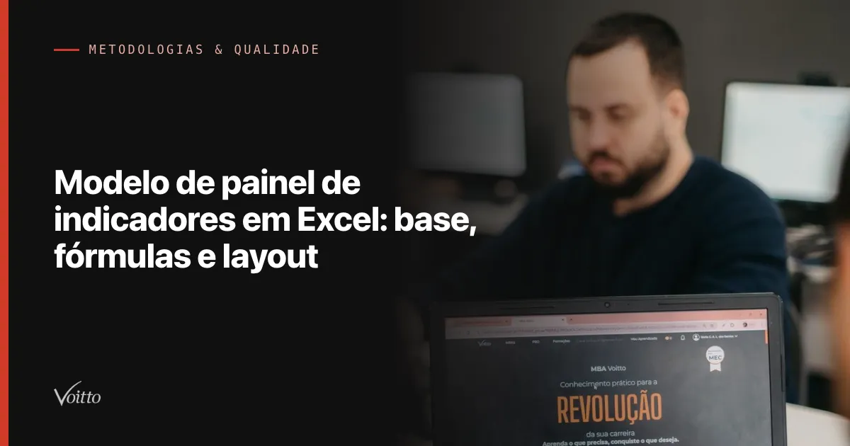 Modelo de painel de indicadores em Excel: base, fórmulas e layout