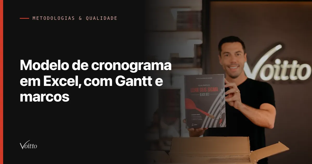 Modelo de cronograma em Excel, com Gantt e marcos