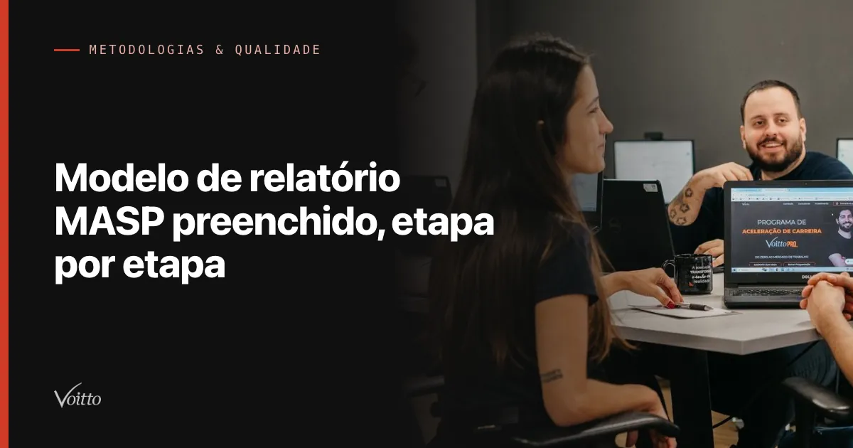 Modelo de relatório MASP preenchido, etapa por etapa
