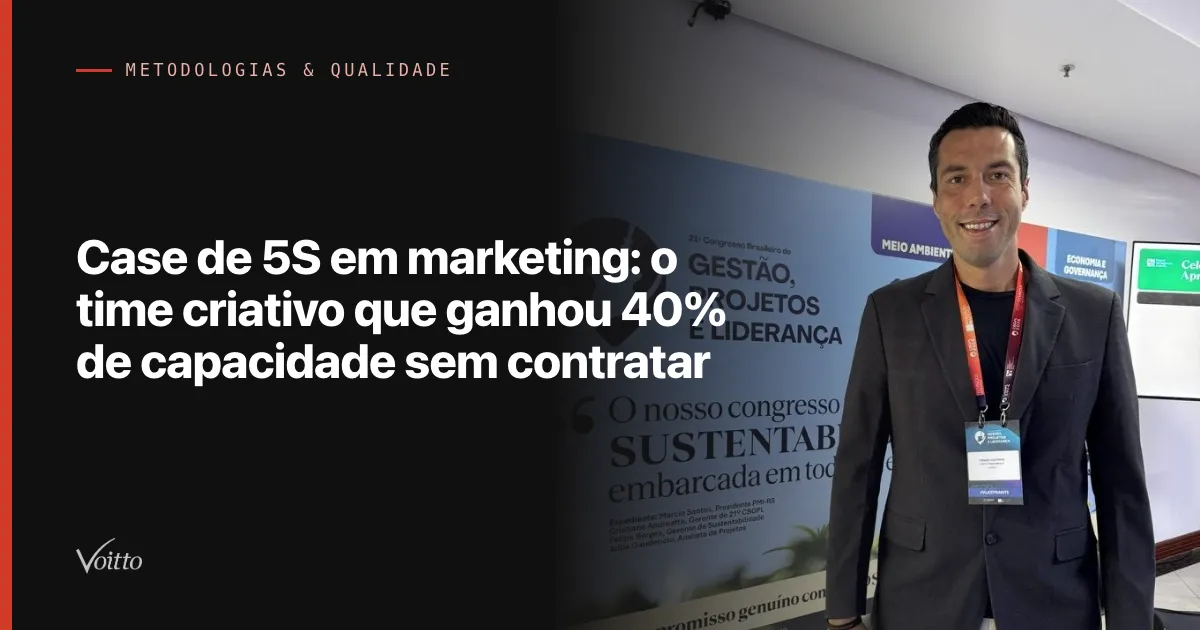 Case de 5S em marketing: o time criativo que ganhou 40% de capacidade sem contratar