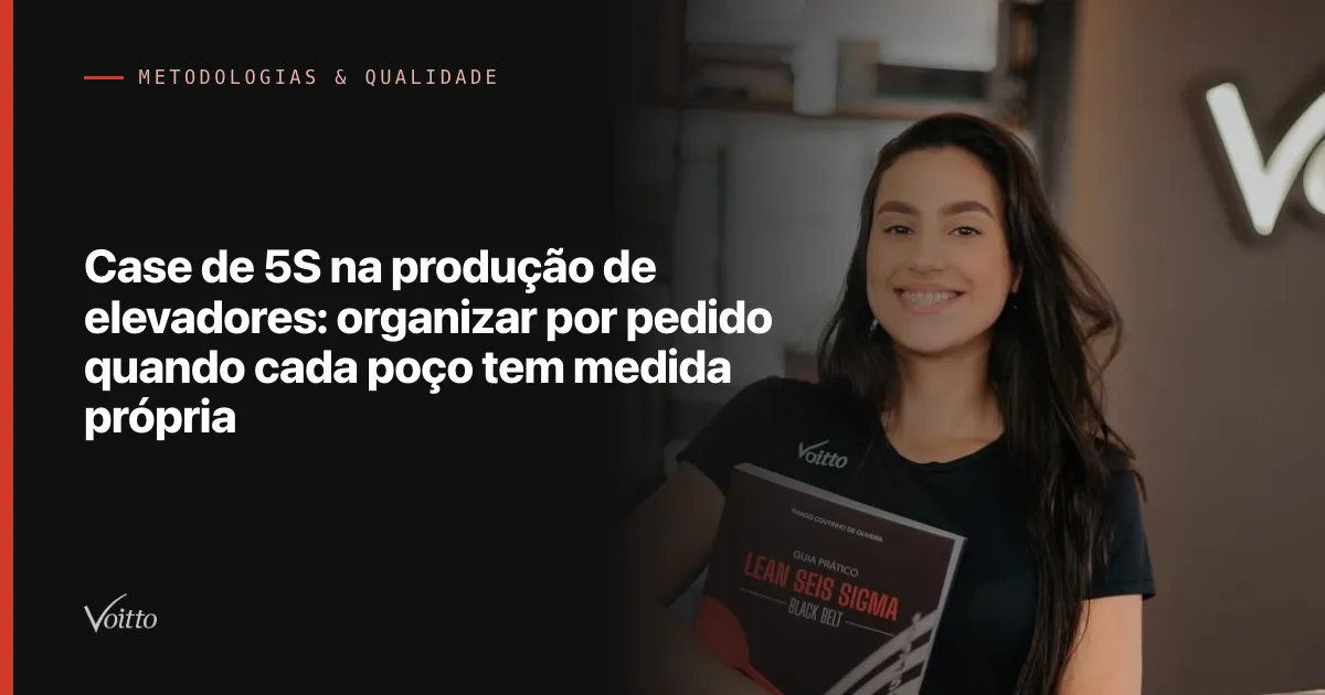 Case de 5S na produção de elevadores: organizar por pedido quando cada poço tem medida própria