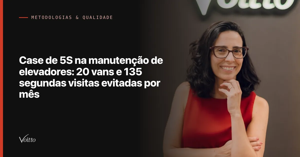 Case de 5S na manutenção de elevadores: 20 vans e 135 segundas visitas evitadas por mês