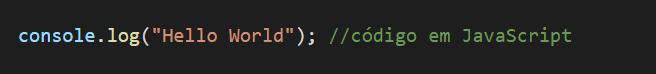 Exemplo de código em JavaScript. Exemplo de código em JavaScript.