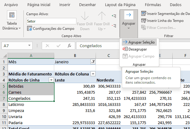 Selecionar itens que quer agrupar na tabela Selecionar itens que quer agrupar na tabela