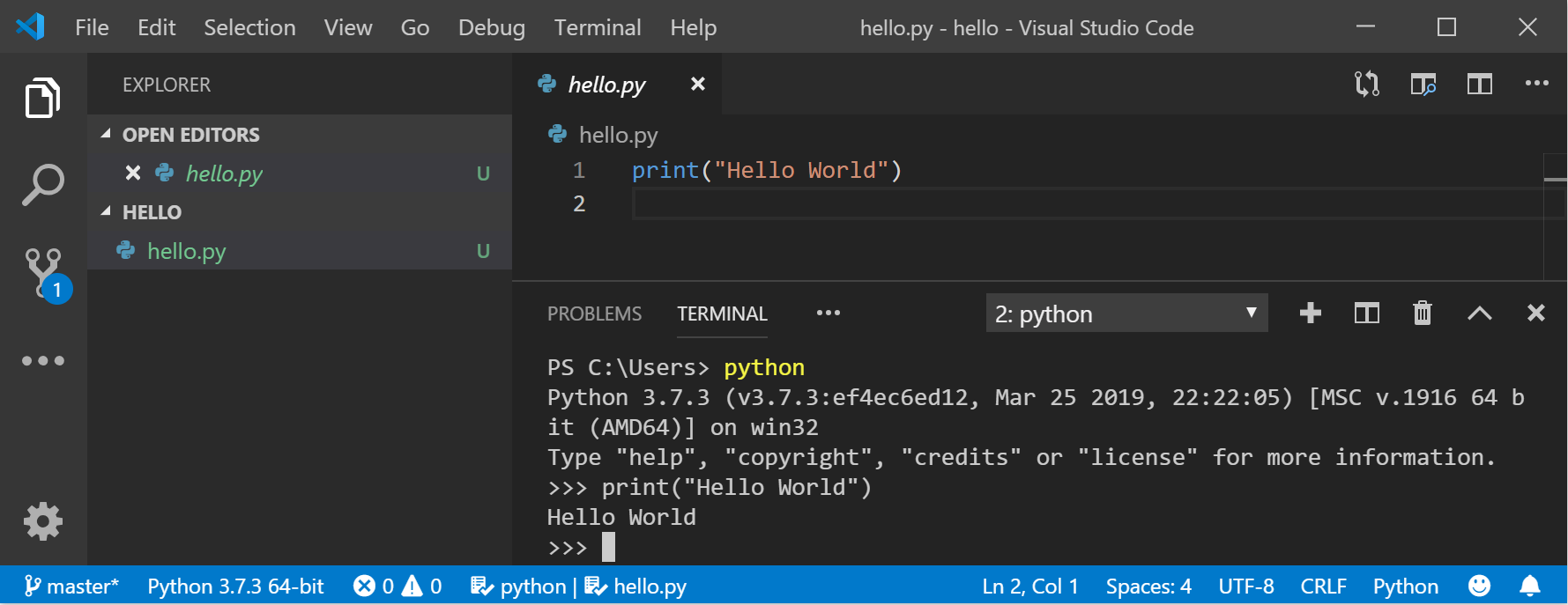Exemplo de código sendo usado no VS Code Exemplo de código sendo usado no VS Code