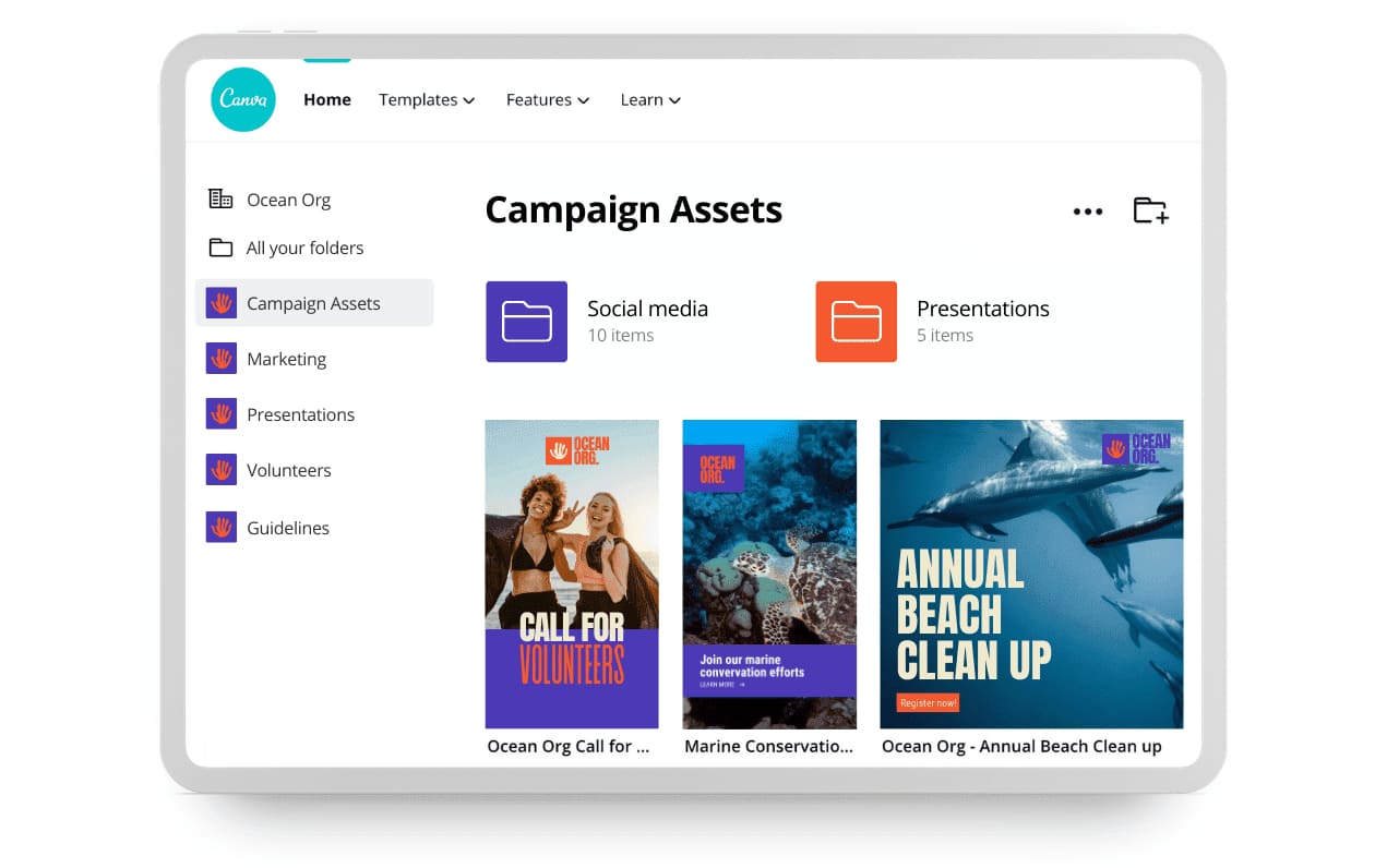 Interface do Canva. 