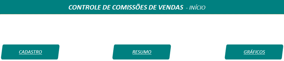 Página inicial da tabela de controle de comissão de vendas
