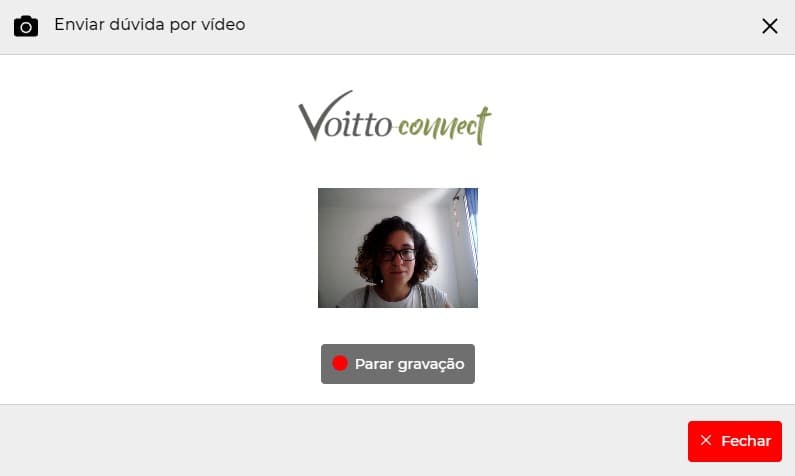 Exemplo de gravação de dúvida