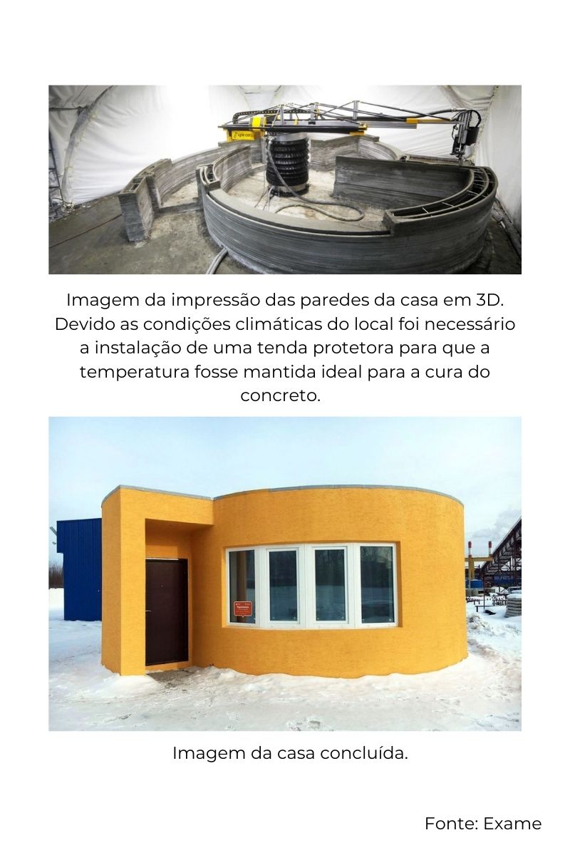 Impressão 3D de uma residência em 24h na Rússia Impressão 3D de uma residência em 24h na Rússia