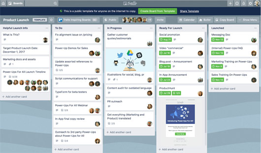Página inicial do Trello Página inicial do Trello