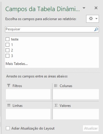 campos tabela dinâmica