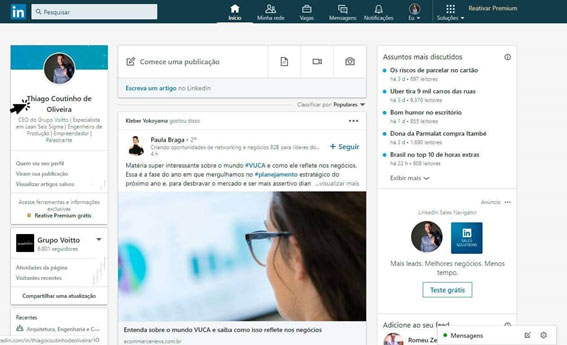 Perfil do LinkedIn.