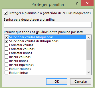 Como proteger a planilha inteira Como proteger a planilha inteira