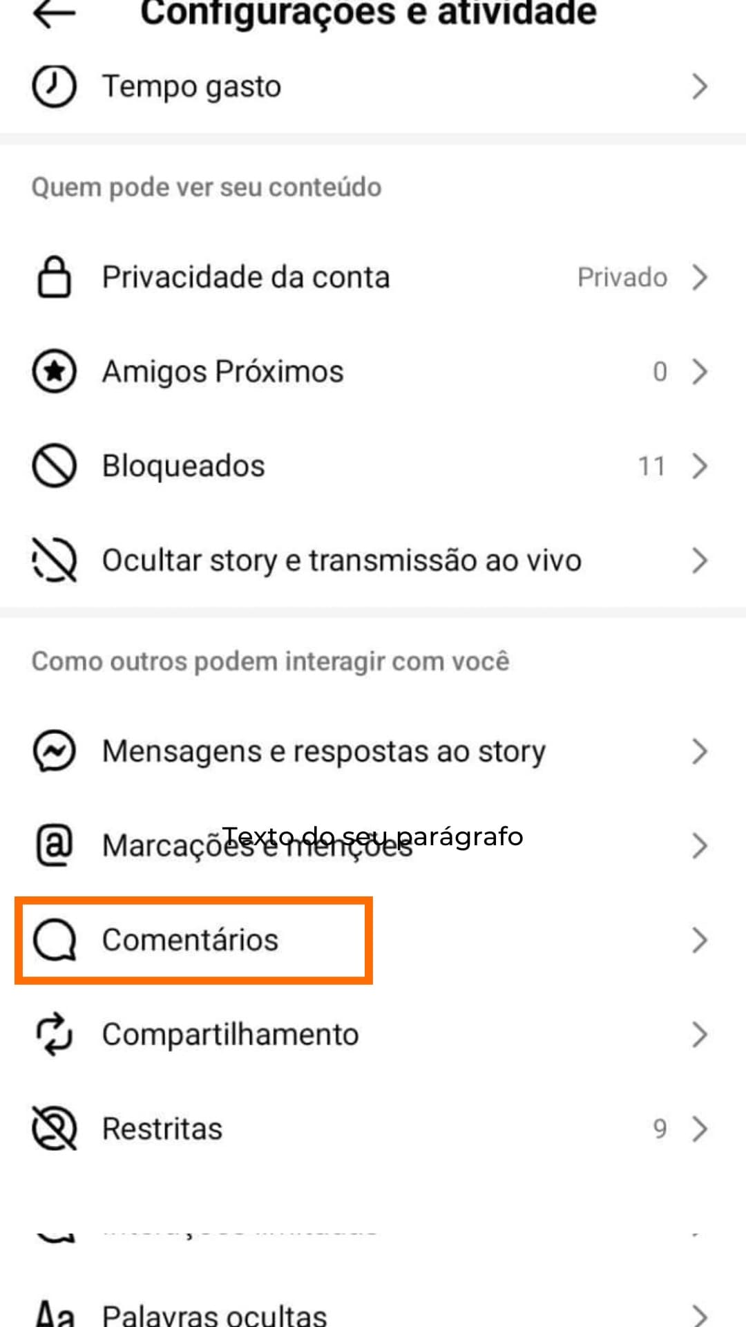 Bloquear comentários 