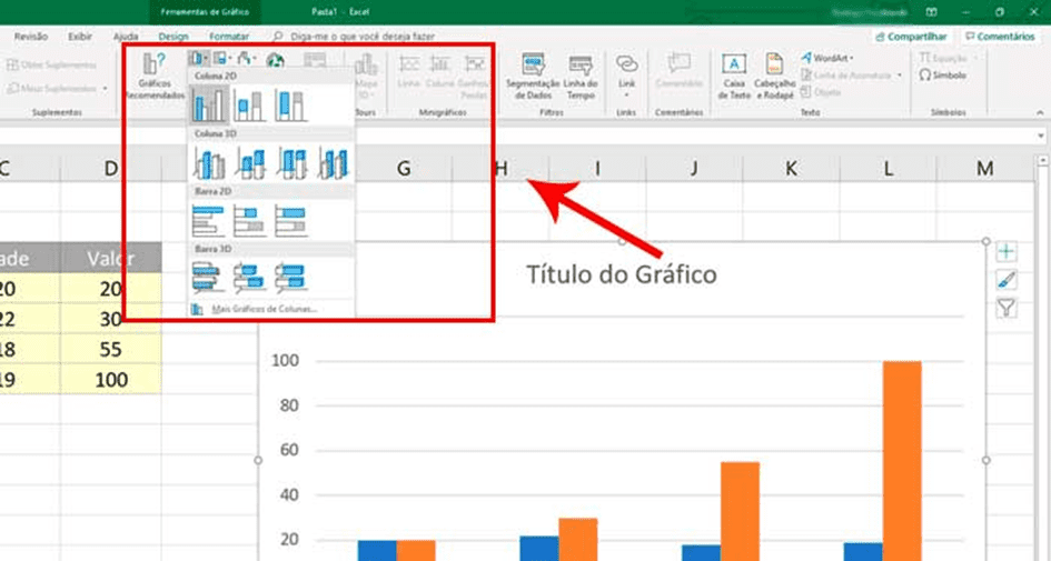 Como criar gráficos. Créditos: Reprodução