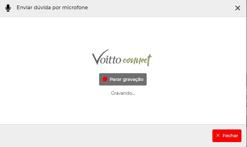 Demonstração de como parar gravação