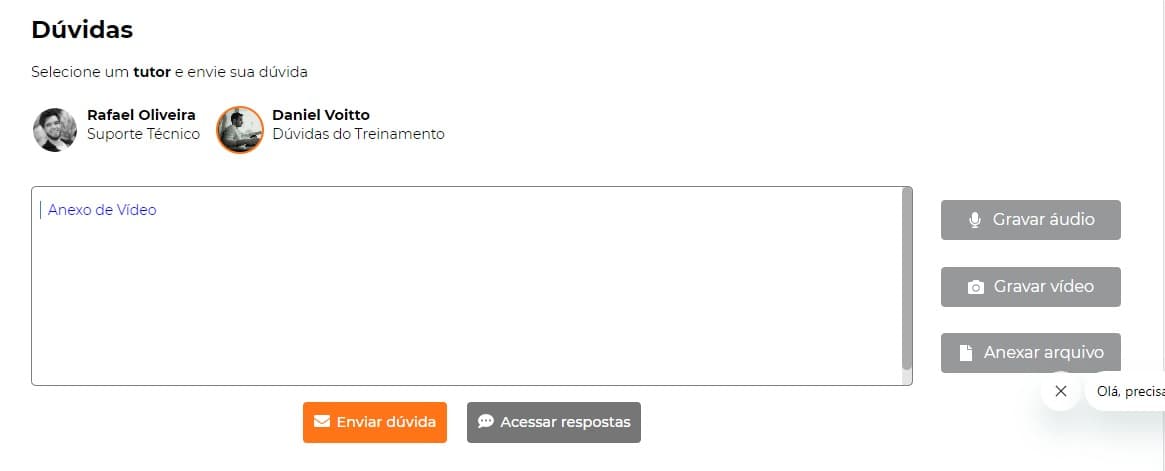 Video anexado na parte de mensagem