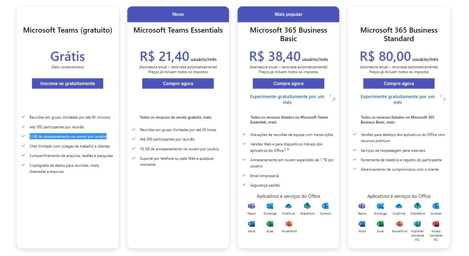 Planos Premium do Microsoft Teams para Empresas Planos Premium do Microsoft Teams para Empresas